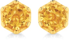 9ct+Gold+Citrine+Stud+Earrings