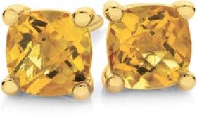 9ct+Gold+Citrine+Studs