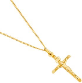 9ct+Gold+Crucifix+%26%23039%3BINRI%26%23039%3B+Cross+Pendant