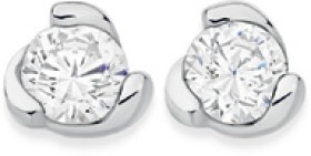 Sterling+Silver+4mm+Cubic+Zirconia+Swirl+Set+Studs