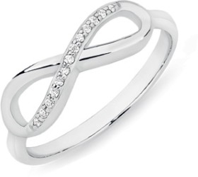 Sterling+Silver+Cubic+Zirconia+Infinity+Ring