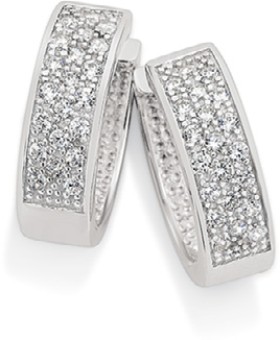 Sterling-Silver-5x16-Pave-Cubic-Zirconia-Wide-Huggies on sale