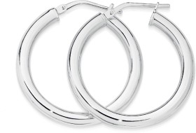 Sterling+Silver+3x20mm+Tube+Hoops