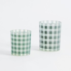 Gingham+Check+Green+Christmas+Candle+Holder+by+Habitat