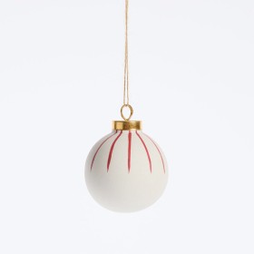 Aurora+White%2FRed+Ceramic+Christmas+Bauble+by+Habitat