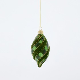 Carol-Curl-Green-Glass-Finial-Christmas-Bauble-by-Habitat on sale