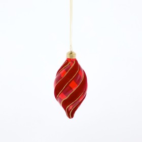 Carol+Curl+Red+Glass+Finial+Christmas+Bauble+by+Habitat