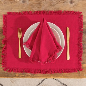 Ashra+Fringed+Berry+Red+Table+Linen+Range+by+M.U.S.E.