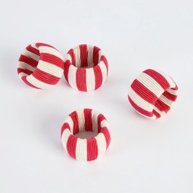 Carnival+Stripe+Red+Napkin+Ring+4+Pack+by+Habitat