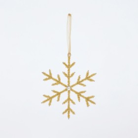 Beaded-Gold-Snowflake-Christmas-Decoration-by-Habitat on sale