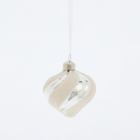 Carol+Curl+White+Glass+Onion+Christmas+Bauble+by+Habitat