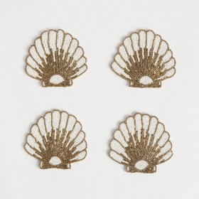 Shell+Beaded+Coaster+4+Pack+by+Habitat