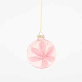 Flora-Glass-Light-Pink-Christmas-Decoration-by-Habitat on sale