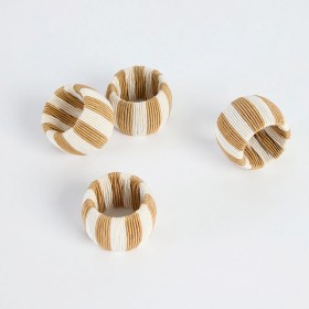 Carnival-Stripe-Gold-Napkin-Ring-4-Pack-by-Habitat on sale