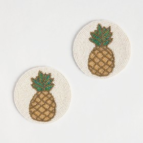 Pineapple-Beaded-Coaster-2-Pack-by-Habitat on sale