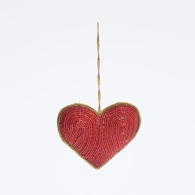 Red+Beaded+Heart+Christmas+Hanging+Decoration+by+Habitat