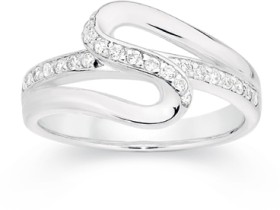 Sterling+Silver+Cubic+Zirconia+%26amp%3B+Polish+Hair+Pin+Ring