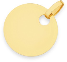 9ct-Gold-16mm-Round-Disc-Engravable-Pendant on sale