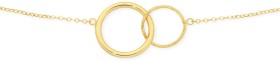 9ct-Gold-45cm-Linked-Circles-Trace-Necklet on sale