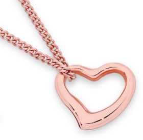 9ct+Rose+Gold+Floating+Heart+Pendant