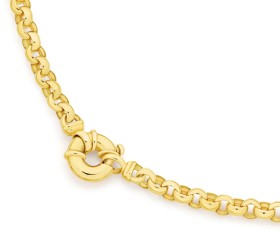 9ct-Gold-45cm-Solid-Belcher-Bolt-Ring-Necklet on sale