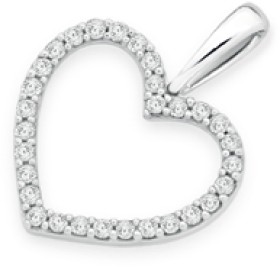 9ct-White-Gold-Diamond-Pendant on sale