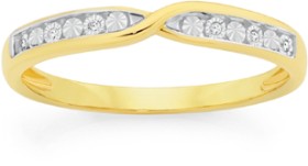 9ct+Gold+Diamond+Crossover+Band