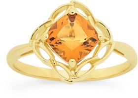 9ct+Gold+Citrine+Ring