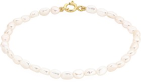 9ct+Gold+18.5cm+Keshi+Cultured+Freshwater+Pearl+Bracelet