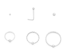 Sterling+Silver+Plain+Ball+%26amp%3B+Nose+Stud+Set