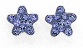 Sterling+Silver+Lavender+Crystal+Flower+Stud+Earrings