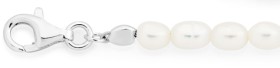 Sterling+Silver+18%2B2cm+Freshwater+Rice+Pearl+Bracelet