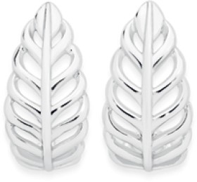 Sterling-Silver-Open-Polished-Leaf-Curve-Studs on sale