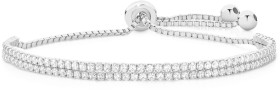 Sterling-Silver-Fine-Double-Strand-Cubic-Zirconia-Friendship-Bracelet on sale