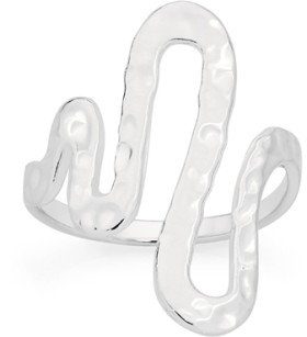 Sterling-Silver-Hammered-Bold-Squiggle-Ring on sale