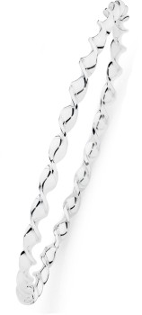 Sterling-Silver-65mm-Hollow-Polished-Twist-Ribbon-Bangle on sale