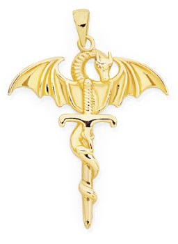 9ct+Gold+34mm+Dragon+%26amp%3B+Sword+Men%26%23039%3Bs+Pendant