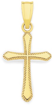 9ct+Gold+Fluted+Cross+Pendant