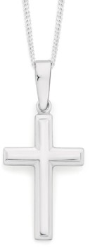 Sterling+Silver+20mm+Fine+Bevelled+Cross+Pendant