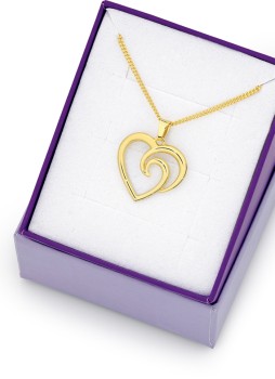 9ct+Gold+Polished+%26%23039%3BInfinite+Love%26%23039%3B+Open+Heart+Pendant