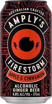 NEW+Amplys+Ginger+Beer+Firestorm+Can+375mL