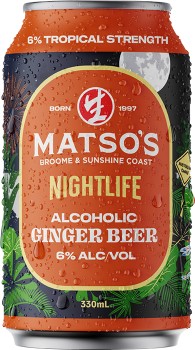 Matso%26%23039%3Bs+Nightlife+Alcoholic+Ginger+Beer+Cans+330mL