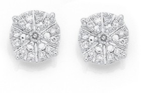 9ct-Yellow-Gold-Diamond-Sparkle-Cluster-Stud-Earrings on sale