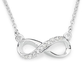 Sterling+Silver+45cm+Cubic+Zirconia+Infinity+Necklet