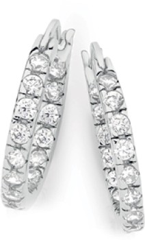 Sterling-Silver-Cubic-Zirconia-Inside-Out-Hoops on sale