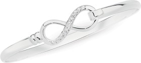 Sterling+Silver+Cubic+Zirconia+Infinity+Bangle