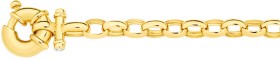 9ct+Gold+19cm+Solid+Diamond+Belcher+Bolt+Ring+Bracelet