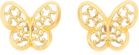 9ct+Gold+Filigree+Butterfly+Stud+Earrings