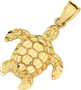 9ct+Gold+Turtle+Pendant