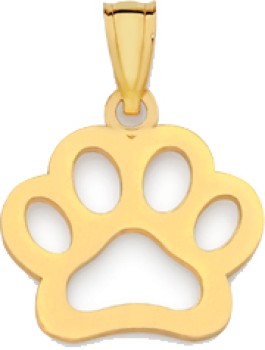 9ct+Gold+Dog+Paw+Pendant